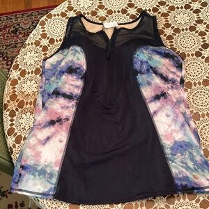 Swim 16 Livi Active Black and Pink Zip up Tankini